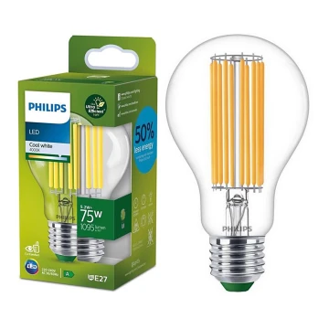 LED Spuldze FILAMENT Philips A70 E27/5,2W/230V 4000K