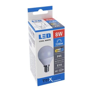 LED Spuldze P45 E14/8W/230V 6500K