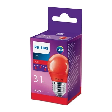 LED Spuldze Philips E27/3,1W/230V sarkana