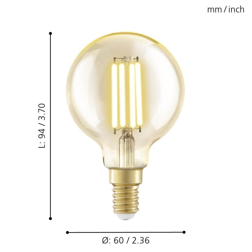 LED Spuldze VINTAGE E14/4W/230V 2200K - Eglo