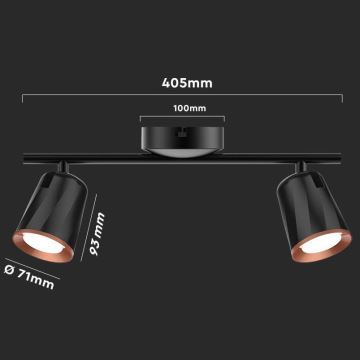 LED Starmetis 2xLED/5W/230V 4000K melns