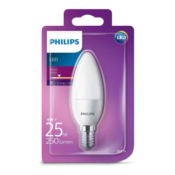 LED svece Philips E14/4W/230V - CANDLE blāva