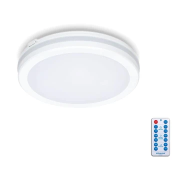 LED Vannas istabas griestu lampa ar sensoru LED/12W/230V 3000/4000/6500K IP65 d. 20 cm balta + tālvadības pults