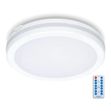 LED Vannas istabas griestu lampa ar sensoru LED/18W/230V 3000/4000/6500K IP65 d. 30 cm balta + tālvadības pults