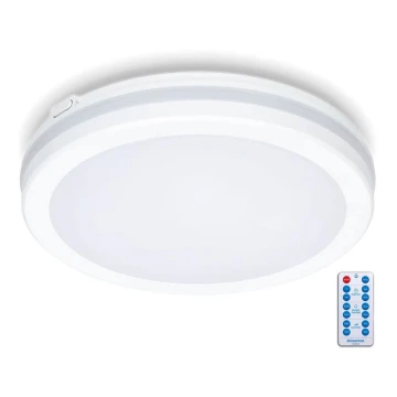 LED Vannas istabas griestu lampa ar sensoru LED/24W/230V 3000/4000/6500K IP65 d. 30 cm balta + tālvadības pults