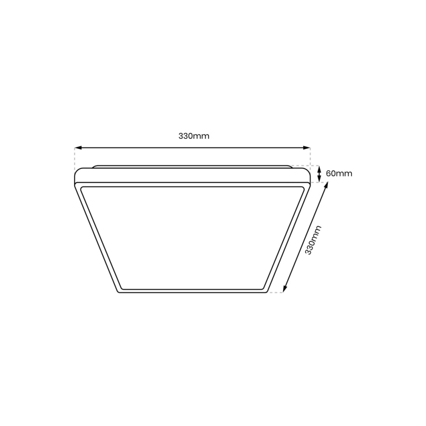 LED Vannas istabas griestu lampa DABAR LED/17W/230V 4000K 33x33 cm IP44