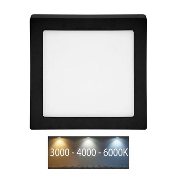 LED Vannas istabas griestu lampa RAFA LED/12W/230V 3000/4000/6000K 17x17 cm IP44 melna