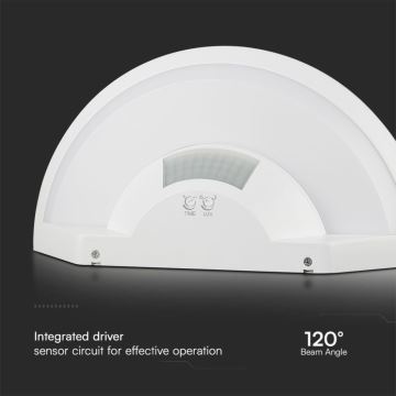 LED Vannas istabas sienas lampa ar sensoru SAMSUNG CHIP LED/10W/230V 4000K IP54 balta