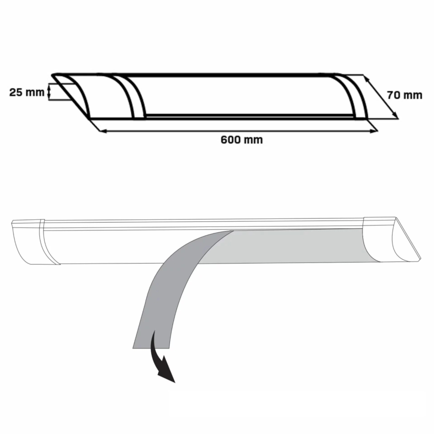 LED Virtuves zem skapīša lampa LED/18W/230V 4000K 60 cm balta