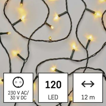 LED Ziemassvētku āra virtene 120xLED/17m IP44 silti balta