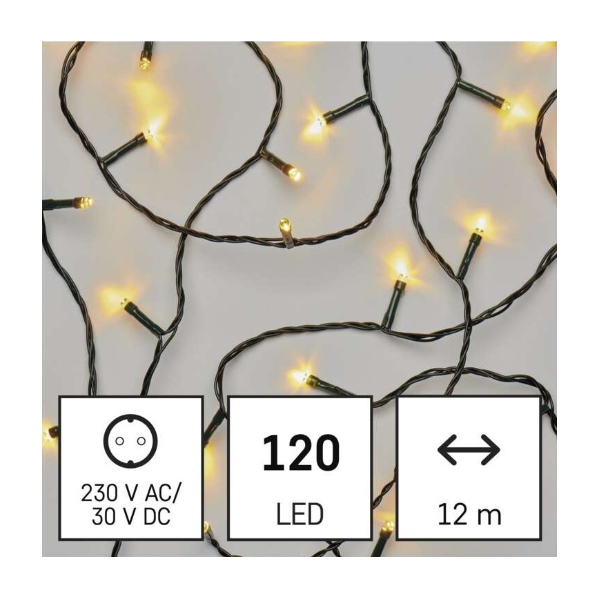 LED Ziemassvētku āra virtene 120xLED/17m IP44 silti balta