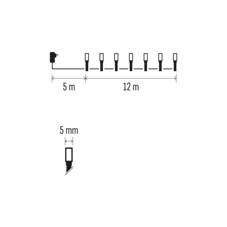 LED Ziemassvētku āra virtene 120xLED/17m IP44 silti balta