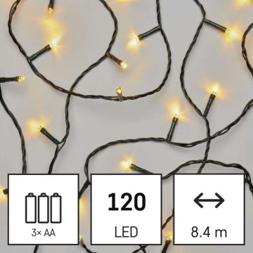 LED Ziemassvētku āra virtene 120xLED/8,9m IP44 silti balta