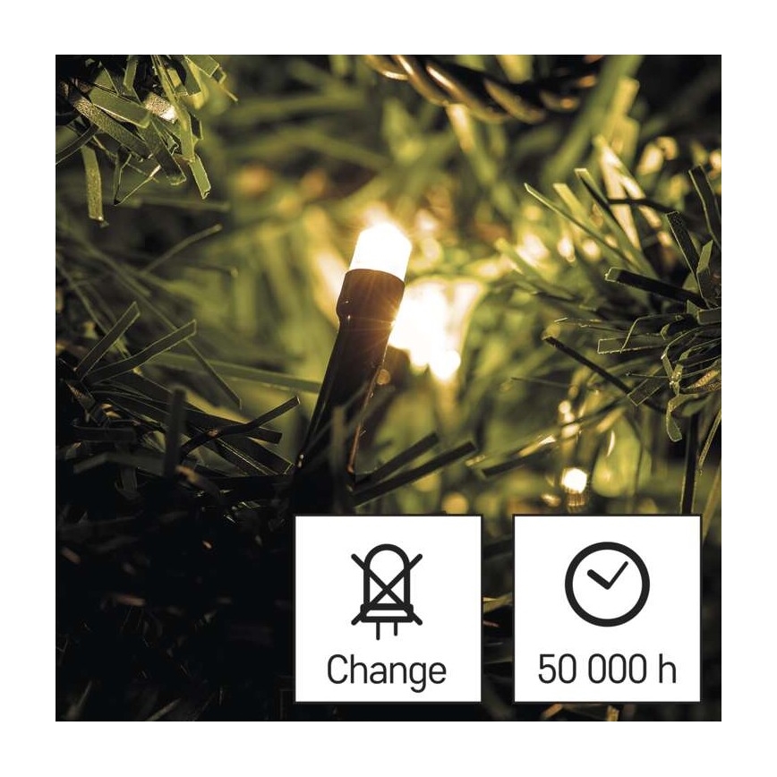 LED Ziemassvētku āra virtene 120xLED/8,9m IP44 silti balta