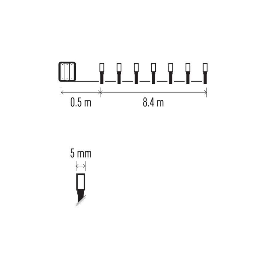 LED Ziemassvētku āra virtene 120xLED/8,9m IP44 silti balta