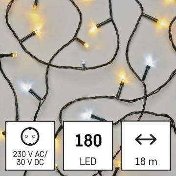 LED Ziemassvētku āra virtene 180xLED/2 funkcijas 23m IP44 silti/vēsi balta