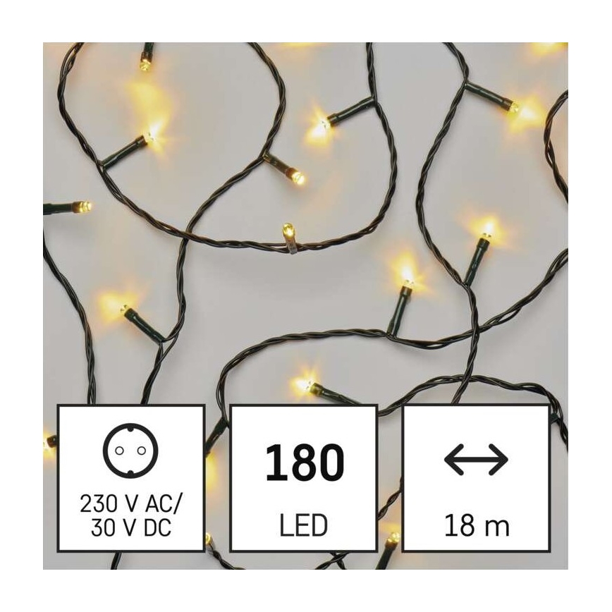 LED Ziemassvētku āra virtene 180xLED/8 režīmi 23m IP44 silti balta