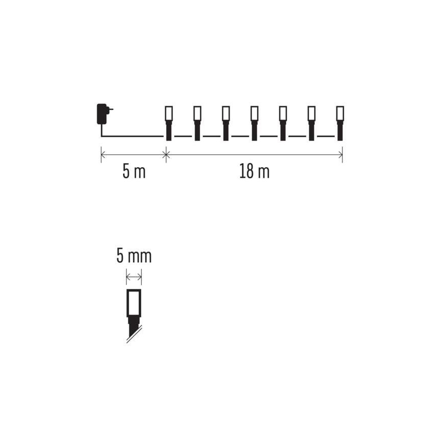 LED Ziemassvētku āra virtene 180xLED/8 režīmi 23m IP44 silti balta