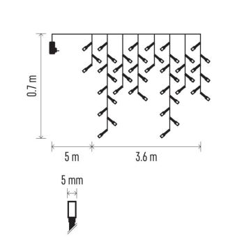 LED Ziemassvētku āra virtene 200xLED/8 režīmi 8,6m IP44 vēsi balta