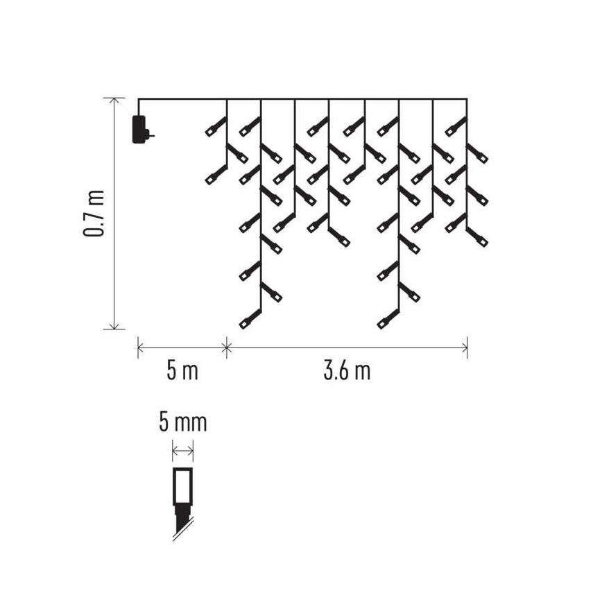 LED Ziemassvētku āra virtene 200xLED/8 režīmi 8,6m IP44 vēsi balta