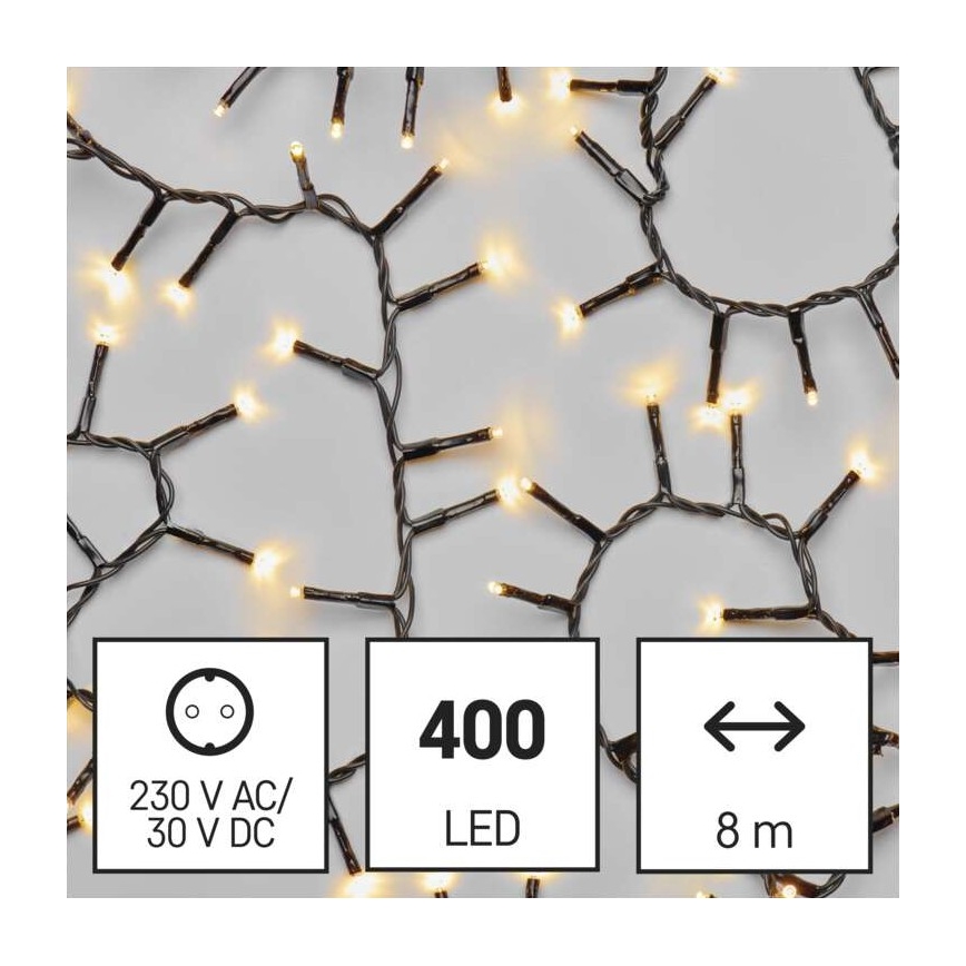 LED Ziemassvētku āra virtene 400xLED/13m IP44 silti balta