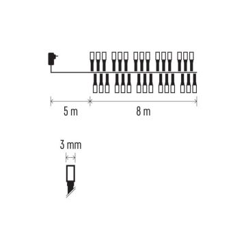 LED Ziemassvētku āra virtene 400xLED/13m IP44 silti balta