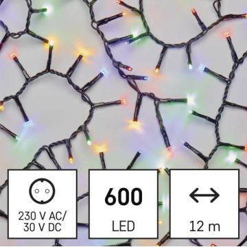 LED Ziemassvētku āra virtene 600xLED/17m IP44 daudzkrāsaina