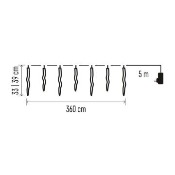 LED Ziemassvētku āra virtene 60xLED/8,6m IP44