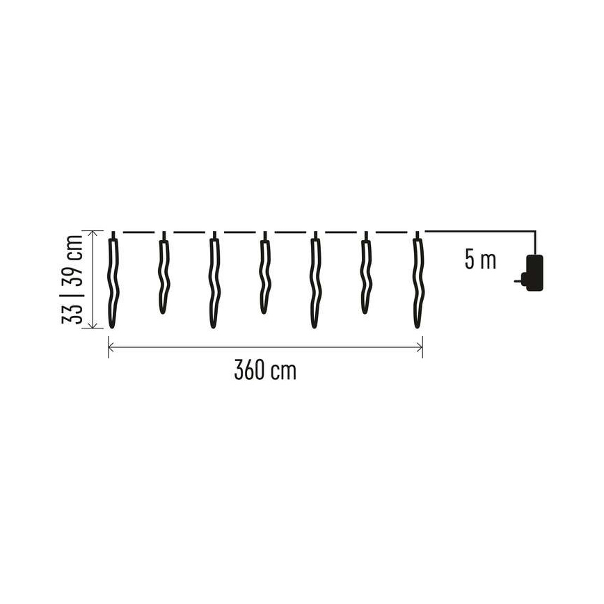 LED Ziemassvētku āra virtene 60xLED/8,6m IP44