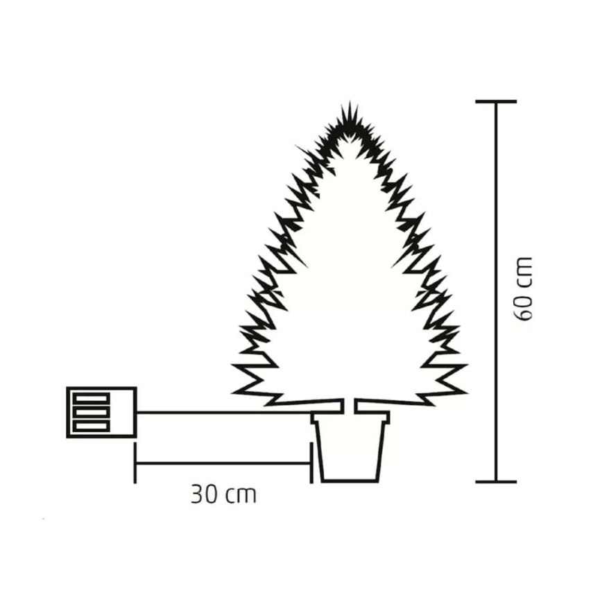 LED Ziemassvētku eglīte 30xLED/3xAA 60 cm priede