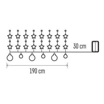 LED Ziemassvētku virtene 20xLED/2xAA 2,2 m silti balta