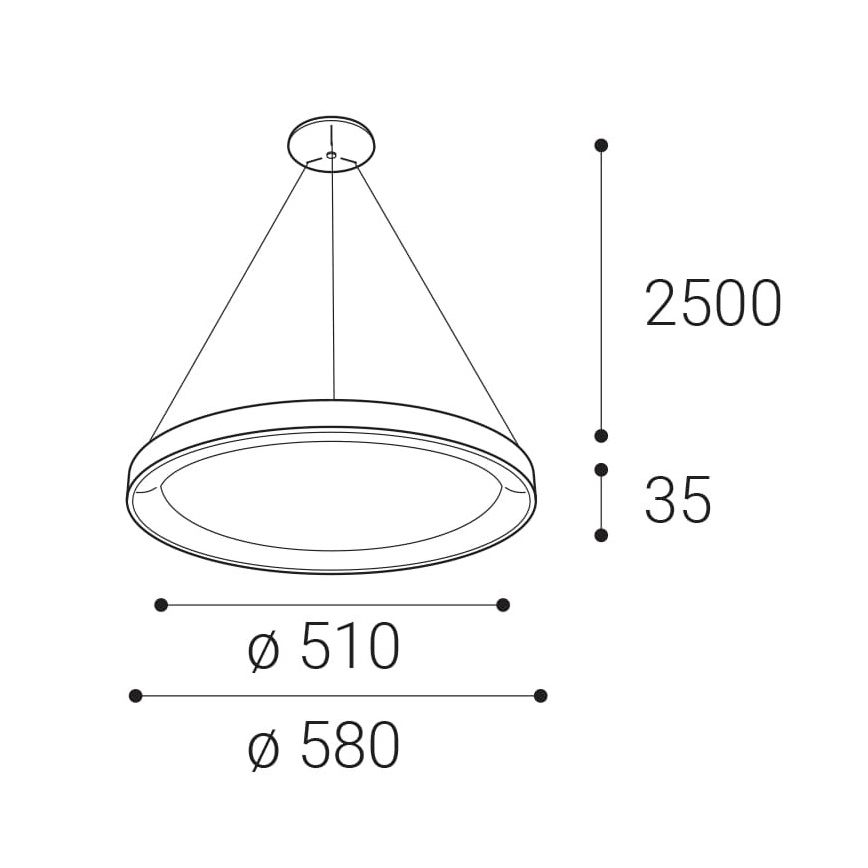 LED2 - LED Lustra ar auklu BELLA LED/48W/230V 3000K/4000K, melna