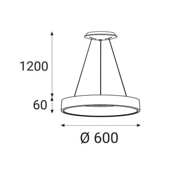 LED2 - LED Lustra ar auklu BELLA LED/50W/230V 3000K d. 60 cm balta