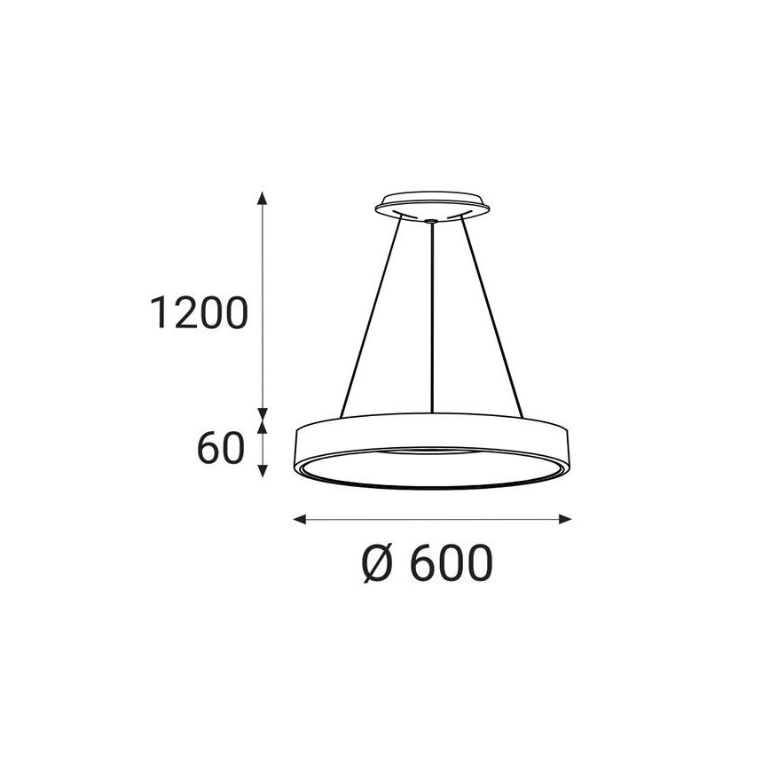 LED2 - LED Lustra ar auklu BELLA LED/50W/230V 3000K d. 60 cm balta