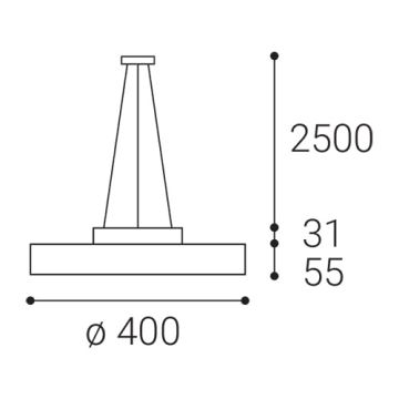 LED2 - LED Lustra ar auklu ROTO LED/48W/230V 2700K/3300K/4000K IP40 balta d. 40 cm