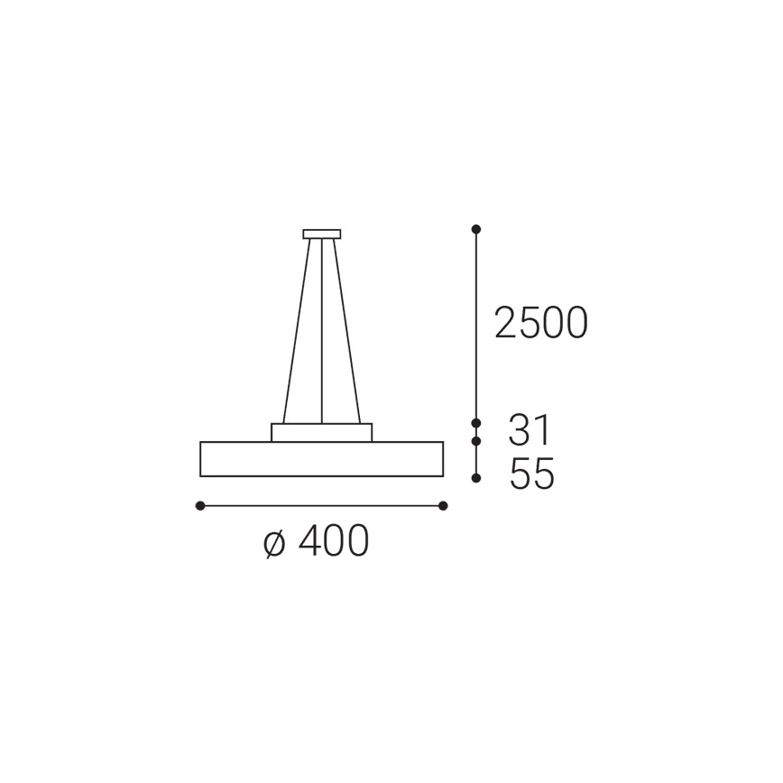 LED2 - LED Lustra ar auklu ROTO LED/48W/230V 2700K/3300K/4000K IP40 balta d. 40 cm