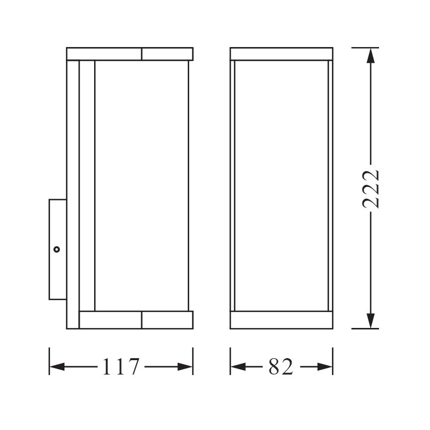 Ledvance - Āra sienas gaismeklis TUBULAR 1xE27/60W/230V IP44