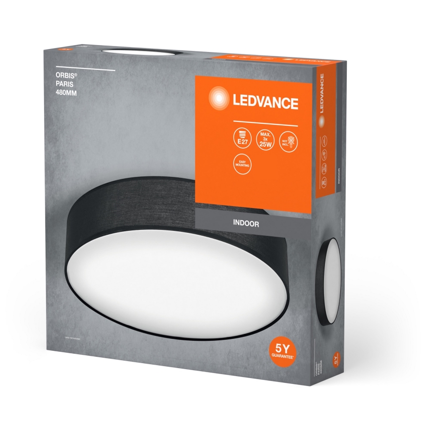 Ledvance - Griestu lampa ORBIS PARĪZE 3xE27/25W/230V melna