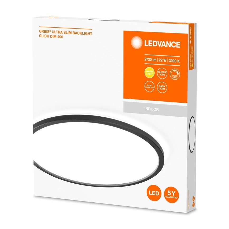 Ledvance - LED Aptumšojama griestu lampa ORBIS LED/22W/230V melna
