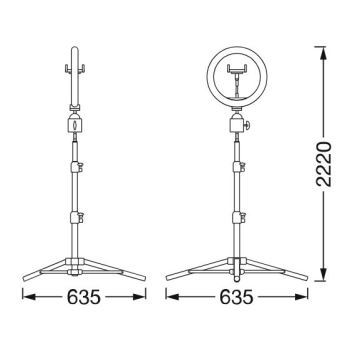 Ledvance - LED Aptumšojama grīdas stāvlampa ar statīvu un vlogošanas turētājs LED/6W/USB 3000/4000/6500K