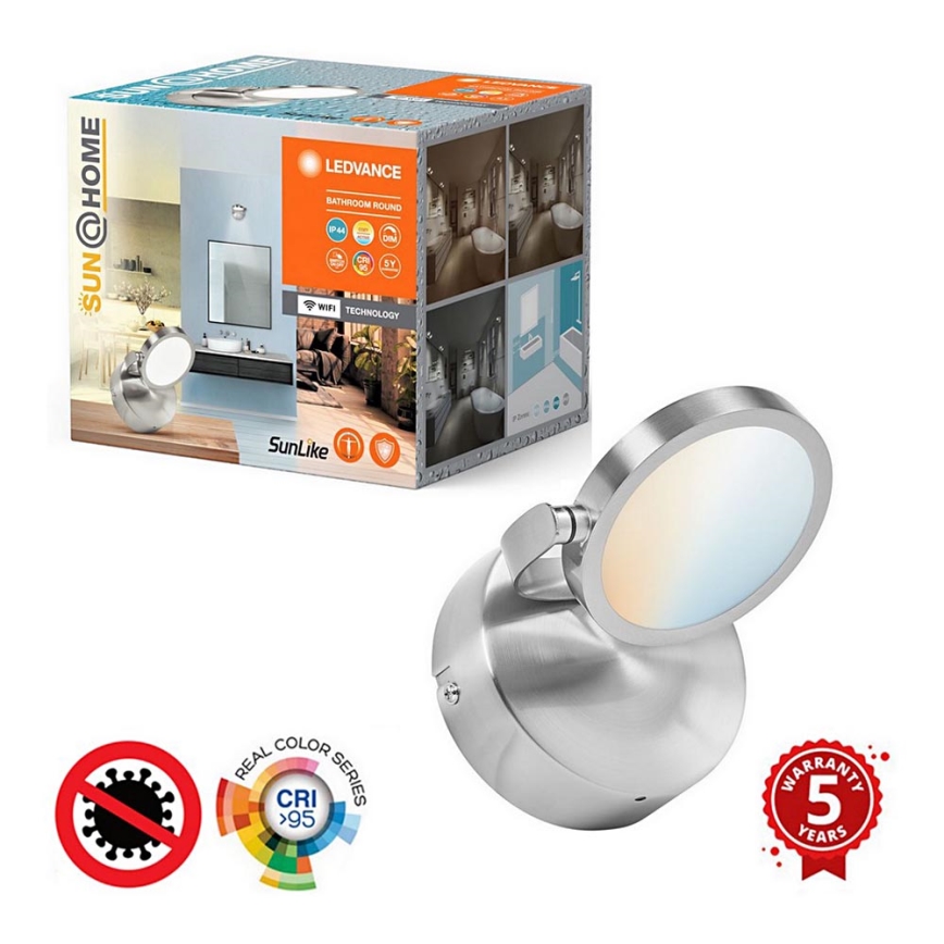 Ledvance - LED Aptumšojama vannas istaba Starmetis SUN@HOME LED/7,5W/230V 2200-5000K CRI 95 Wi-Fi IP44