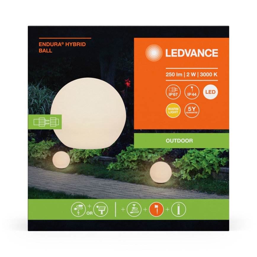 Ledvance - LED Āra lampa ENDURA HYBRID BALL LED/2W/12V IP44