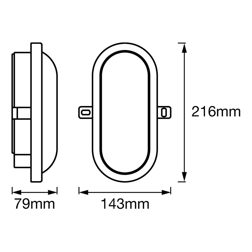 Ledvance - LED Āra sienas gaismeklis BULKHEAD LED/11W/230V IP54 melns