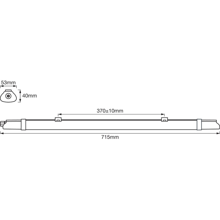 Ledvance - LED Lielas slodzes dienasgaismas lampa DAMP LED/9W/230V IP65