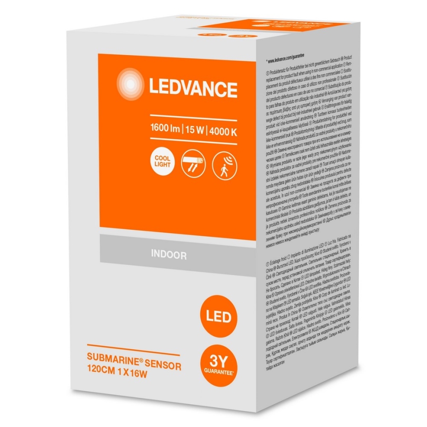 Ledvance - LED Lielas slodzes gaismeklis ar sensoru SUBMARINE 1xG13/16W/230V IP65