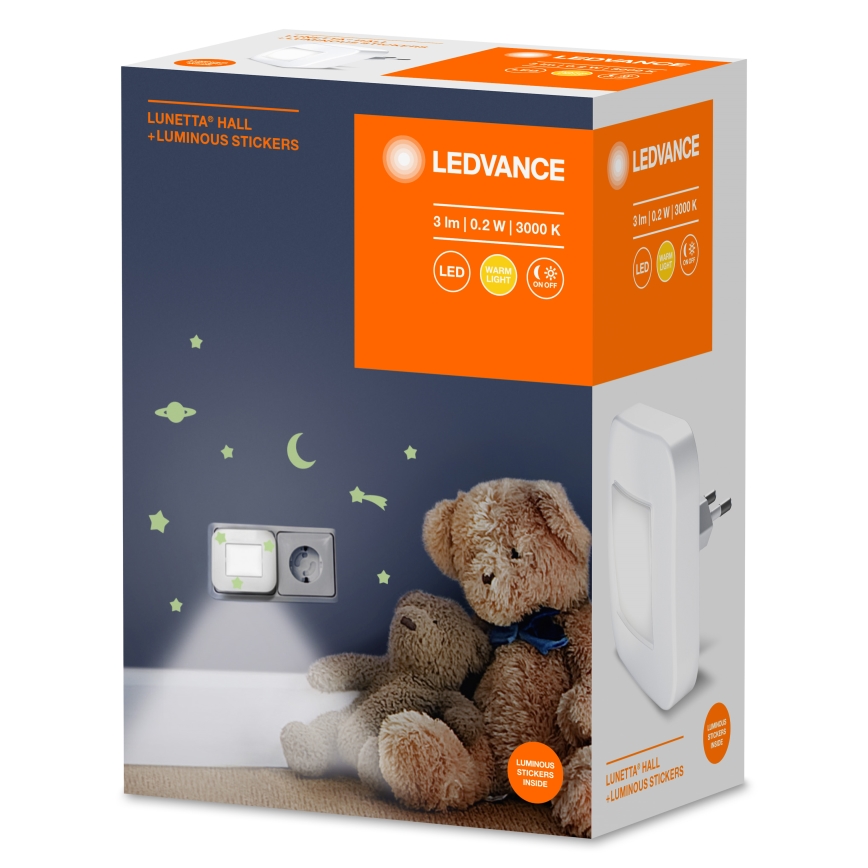 Ledvance - LED Nakts lampa ar sensoru LUNETTA LED/0,2W/230V