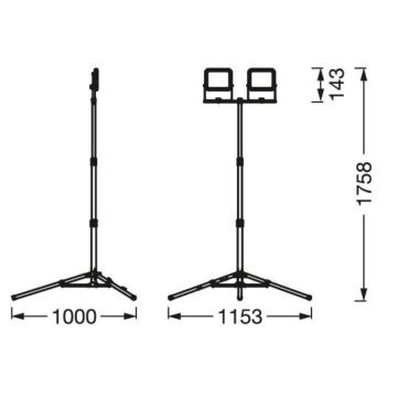 Ledvance - LED Āra prožektors ar turētāju WORKLIGHT TRIPOD 2xLED/10W/230V 6500K IP65