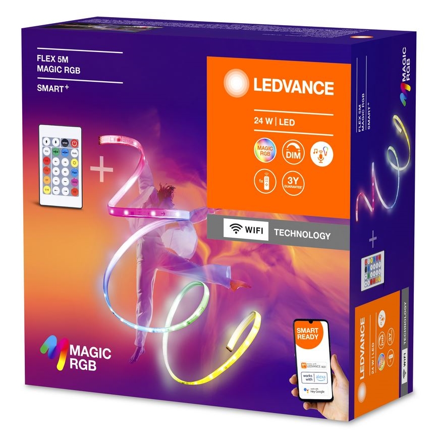 Ledvance - LED RGB Aptumšojama josla SMART+ MAGIC FLEX 5m LED/24W/230V Wi-Fi + tālvadības pults