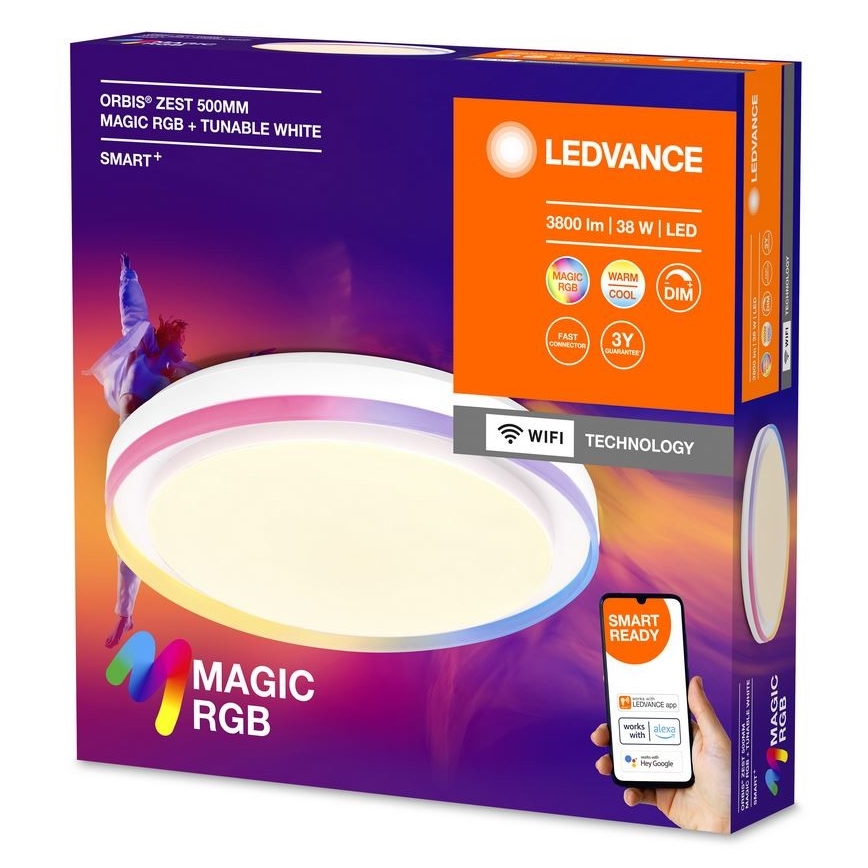 Ledvance - LED RGBW Aptumšojama griestu lampa SMART+ MAGIC LED/38W/230V  2700-6500K Wi-Fi