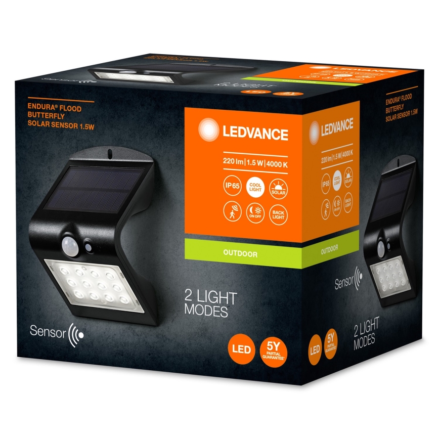 Ledvance - LED Saules enerģijas sienas lampa ar sensoru TAURENIS LED/1,5W/3,7V IP65